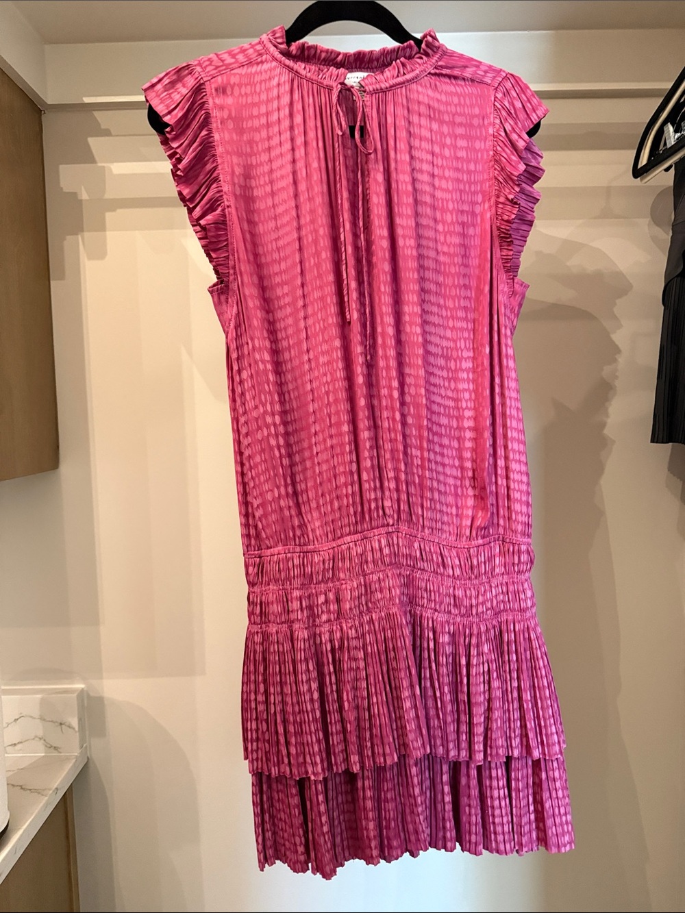 Current Air Pink Patterned Ruffle Neck Top - Picture 3 of 4